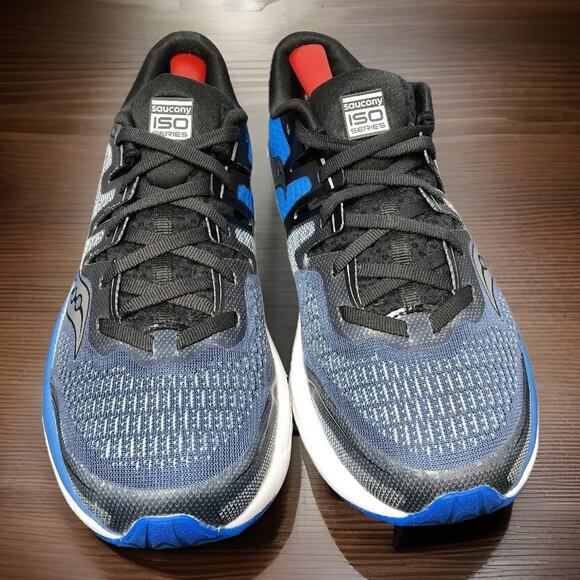 Saucony Guide ISO 2 Running Gym Shoes Sneakers Blue Silver Mens 8 Fast Ship - Picture 2 of 11